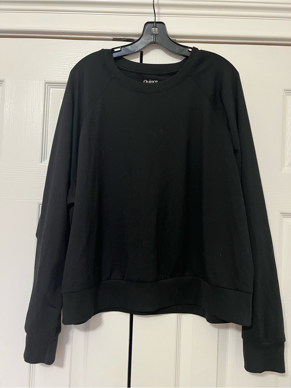 Quince Flowknit Pullover Crew Black XL